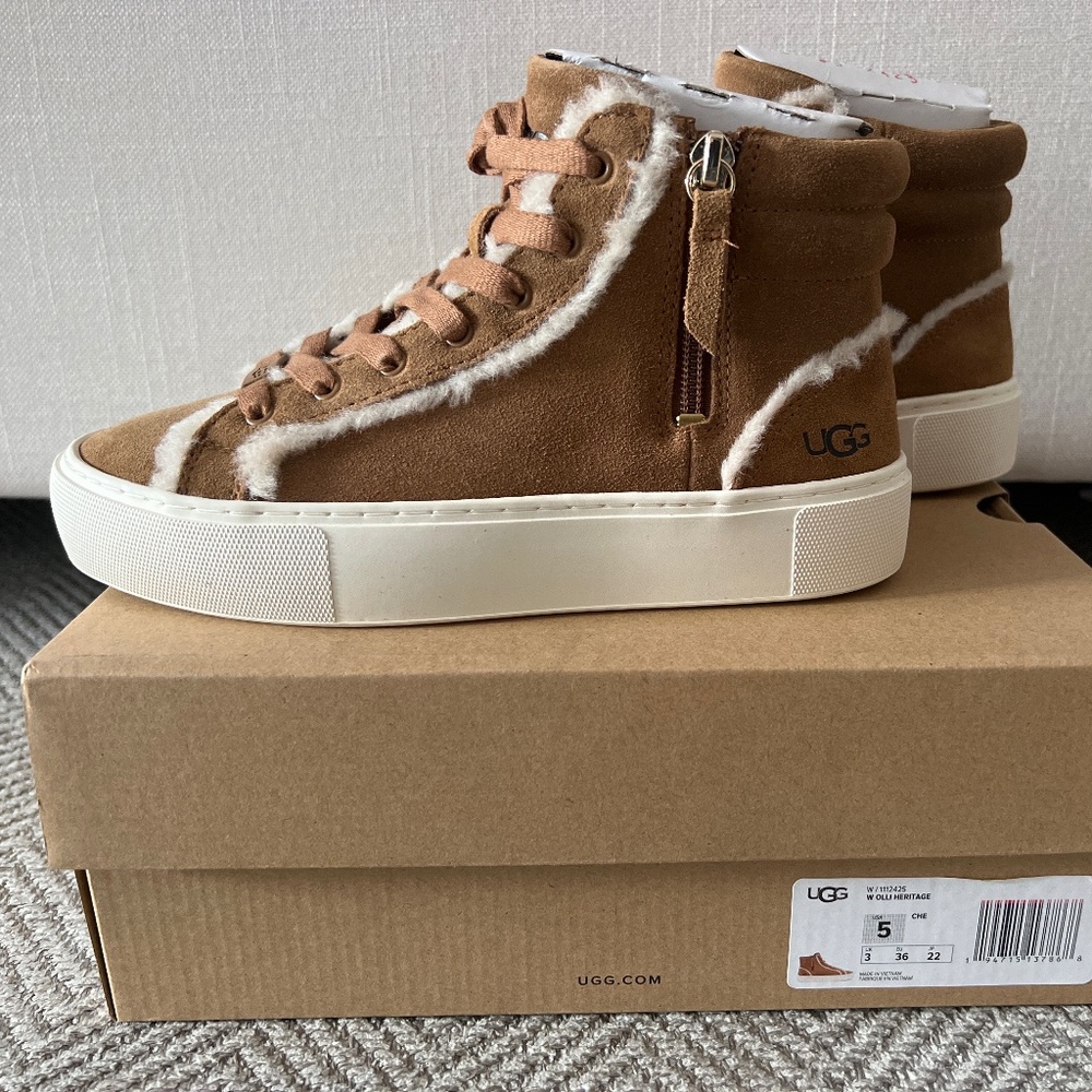 UGG Ollie Heritage Chestnut Brown Boot Sneaker NIB